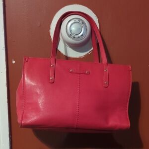 Elegant Red Kate Spade Leather Tote Bag